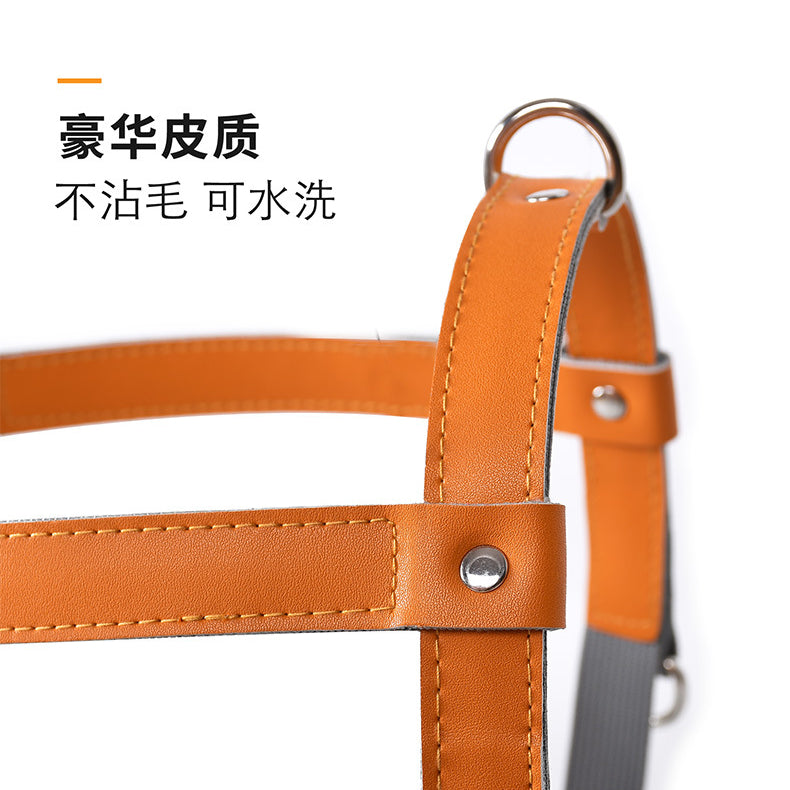 Comfortable Fit Nylon Leather No Choking Pet Harness Leash Set