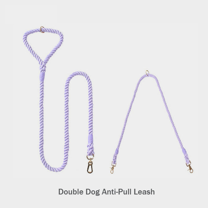 Hand-Woven Nautical Knot Double Dog Leash Anti-Pull Large Dog Leash
