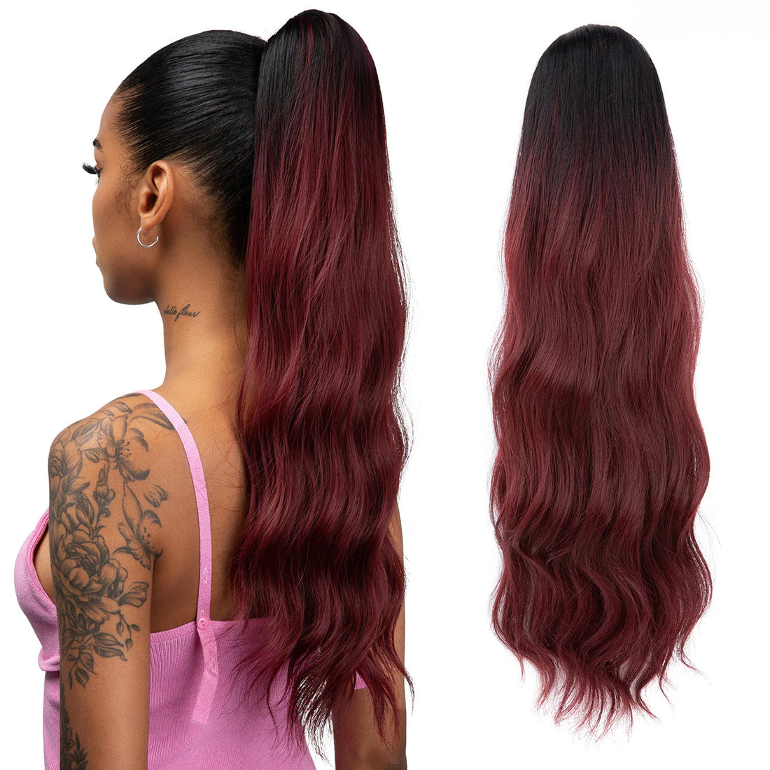 Drawstring Long Curly Water Ripple Ponytail Wigs Hair Extensions Wholesale