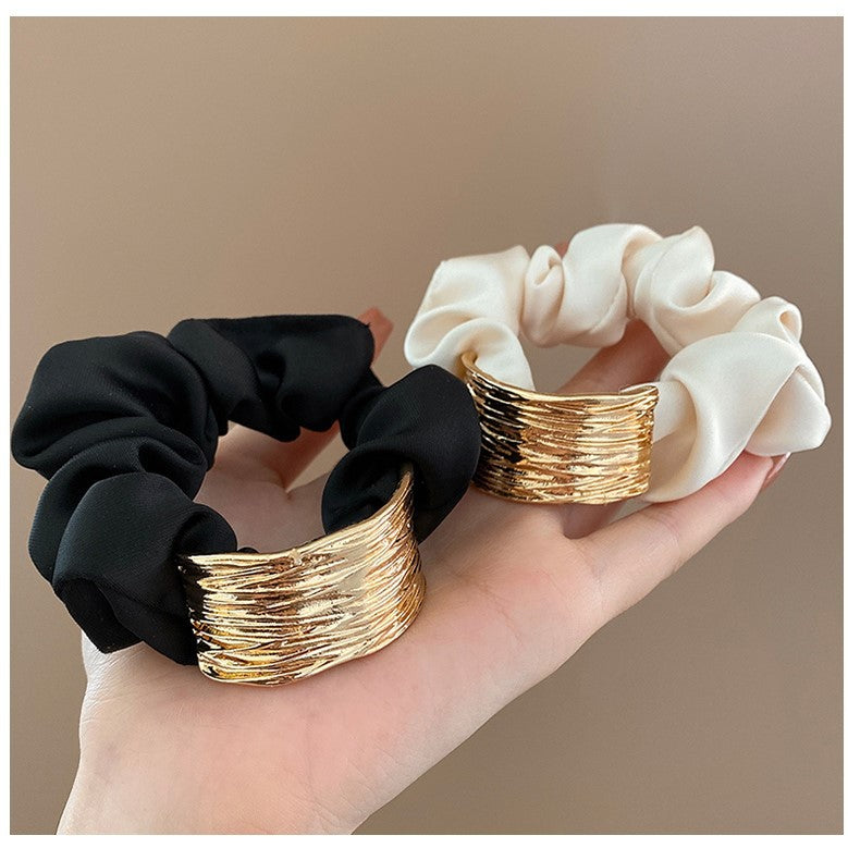 Simple Curve Alloy Fabric Hair Scrunchies New Hair Accessories Wholesale