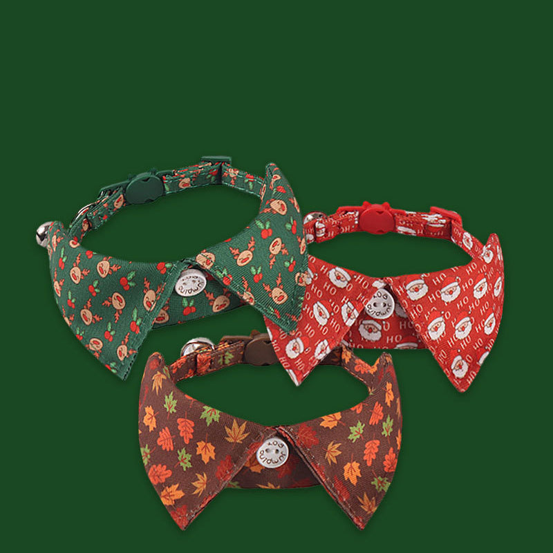 Halloween Christmas Holiday Fake Collar Belt Buckle Pet Cat Collar