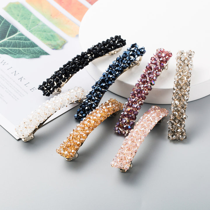 Crystal Beaded Strip Spring Hair Clip Luxury Hair Accessories Wholesale
