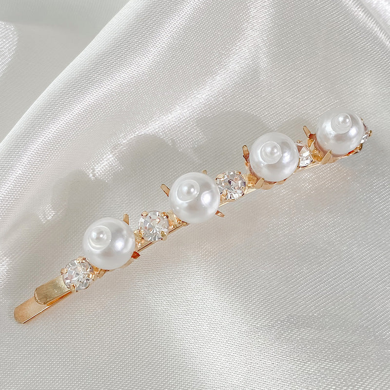 Fashion Rhinestone Pearl Alloy Bangs Hair Clip Hair Accessories Wholesale