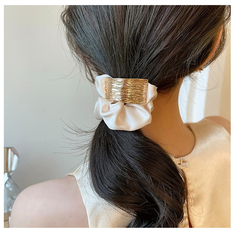 Simple Curve Alloy Fabric Hair Scrunchies New Hair Accessories Wholesale