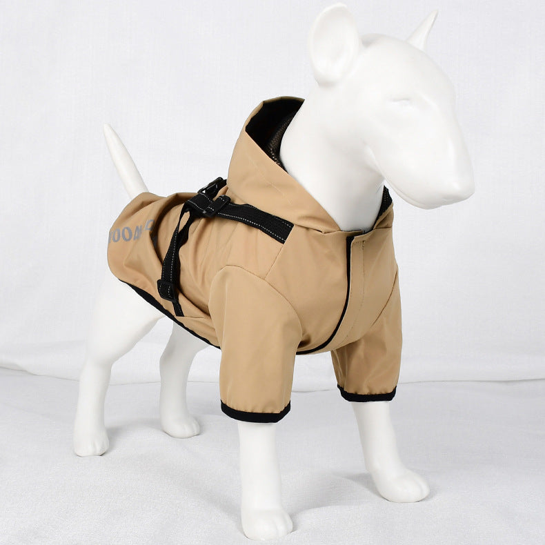 Reflective Strap Windproof Warm Waterproof Pet Raincoat Apparel