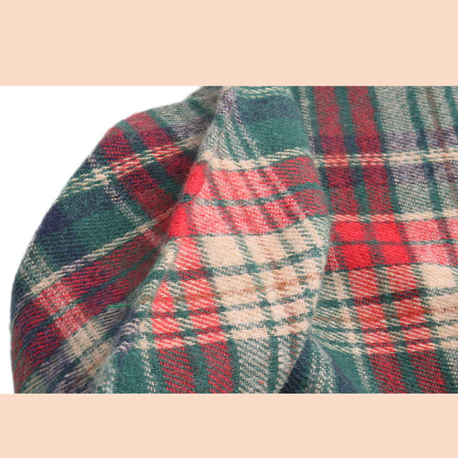 Christmas Plaid Double Side Triangle Towel Saliva Cotton Pet Bib