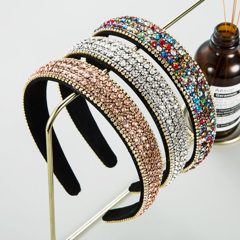 Colorfull Luxury Rhinestone Non-slip Headband Hair Accessories Wholesale