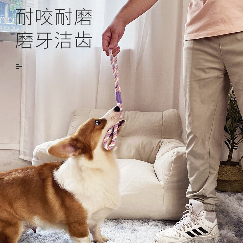 Woven Eco Cotton Nautical Knot Interactive Training Pet Chew Toy