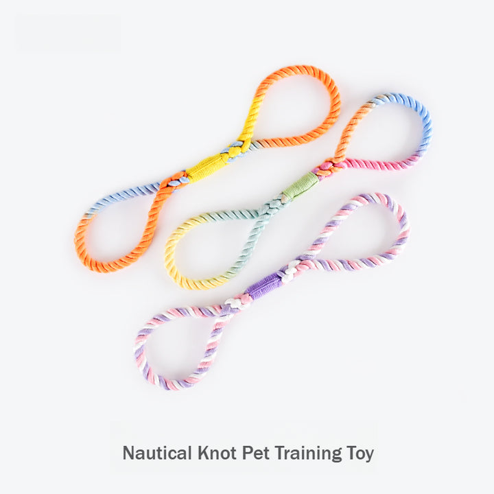 Woven Eco Cotton Nautical Knot Interactive Training Pet Chew Toy