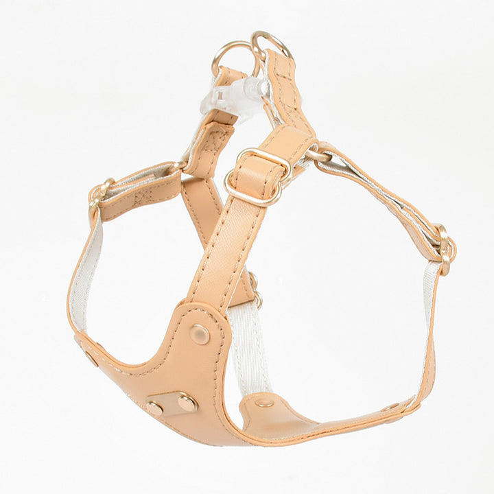 Waterproof Soft Leather Comfortable Fit Pet Cat Harness Leash Set
