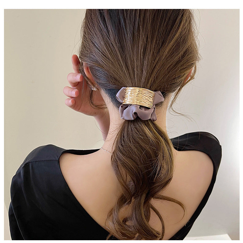 Simple Curve Alloy Fabric Hair Scrunchies New Hair Accessories Wholesale