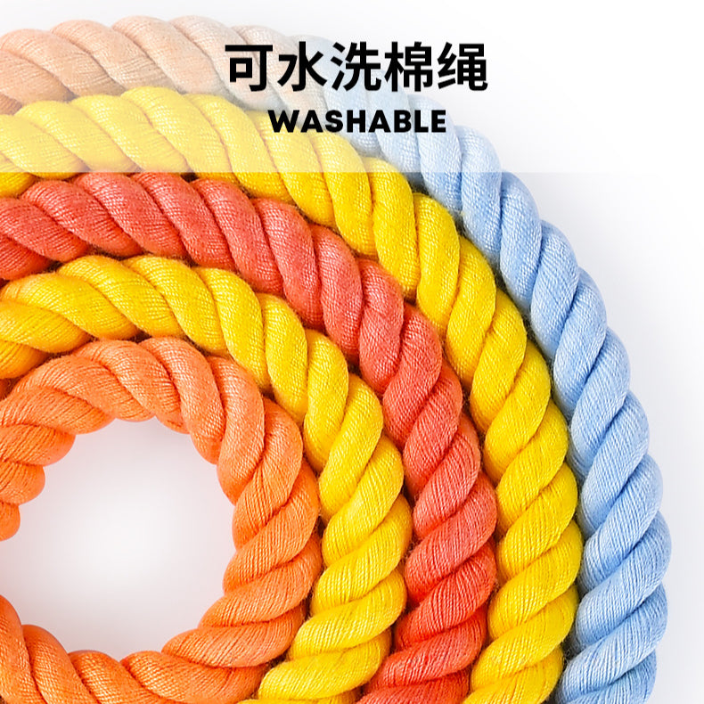 Woven Cotton Rope Close-fitting Short Anti-Pull Leash Collar Set