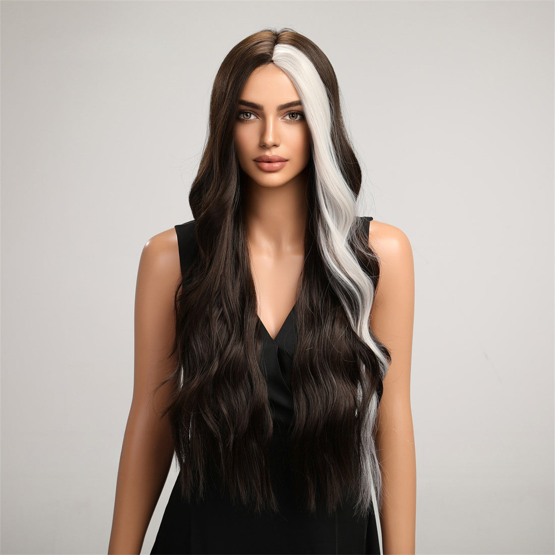 New Highlights Long Curly Hair Fashion Halloween Full Cover Wigs Wholesale