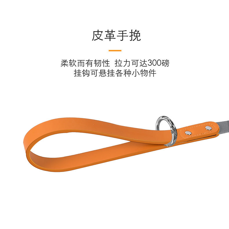 Comfortable Fit Nylon Leather No Choking Pet Harness Leash Set