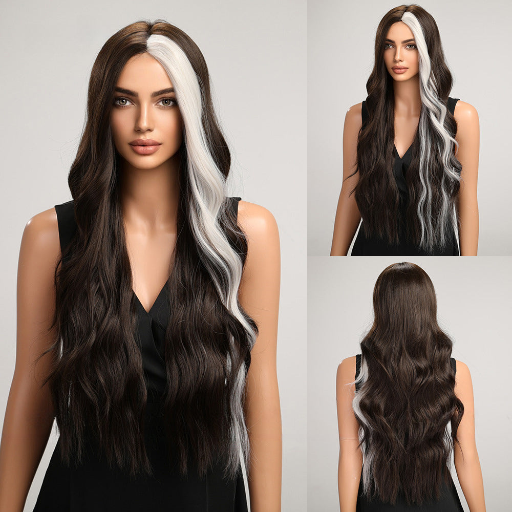New Highlights Long Curly Hair Fashion Halloween Full Cover Wigs Wholesale