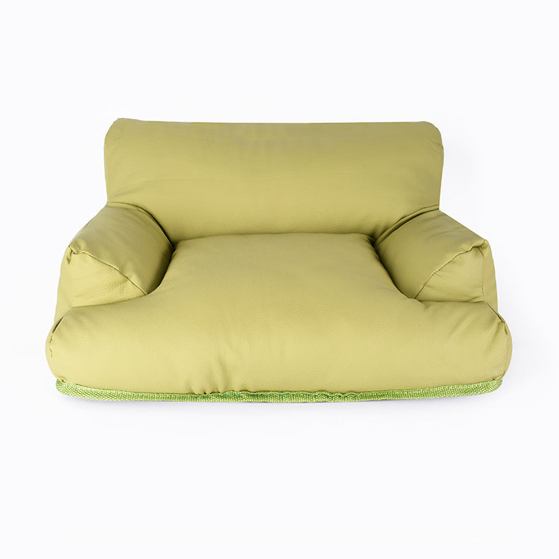 Tear-Resistant Soft Waterproof ECO PU Leather Pet Sofa Dog Bed