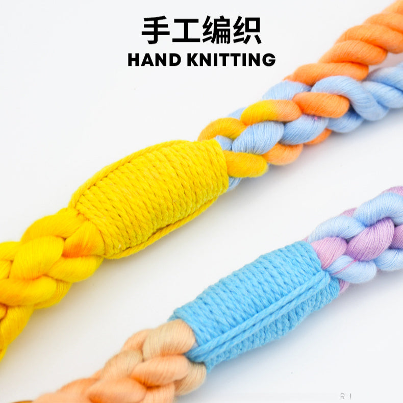 Woven Cotton Rope Close-fitting Short Anti-Pull Leash Collar Set