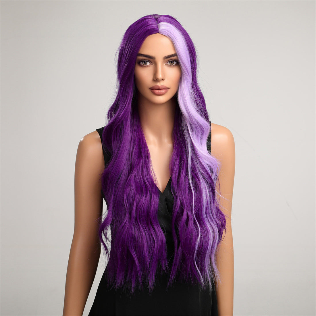 New Highlights Long Curly Hair Fashion Halloween Full Cover Wigs Wholesale