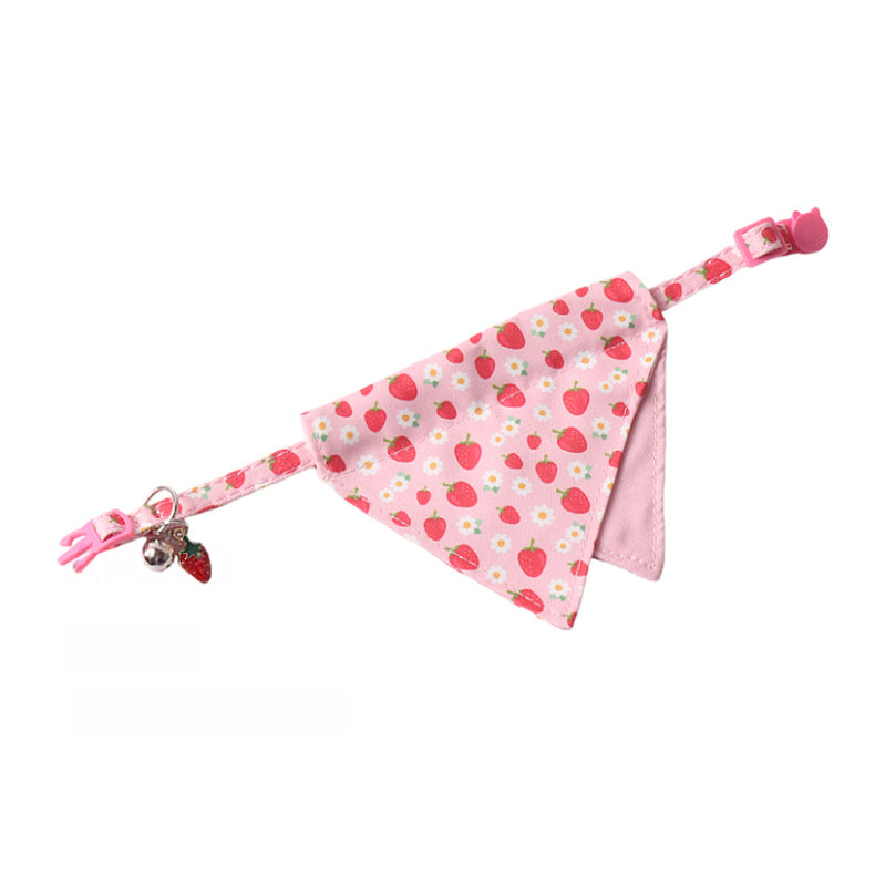 Fruits Pendant Double Side Triangle Towel Saliva Pet Bib Collar