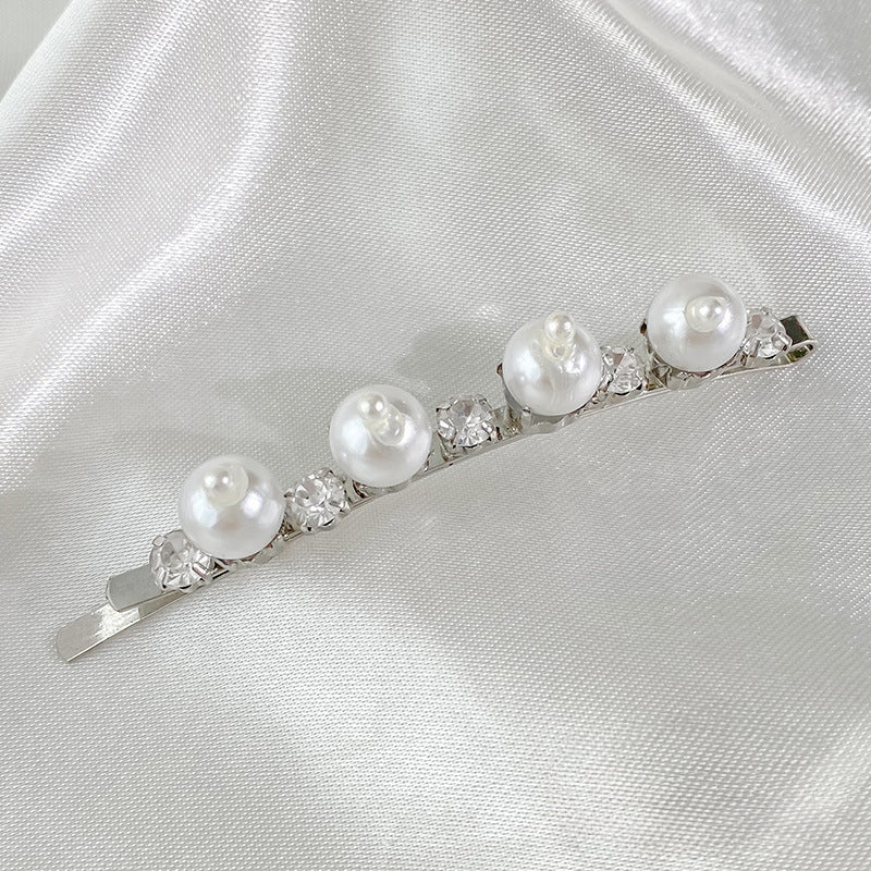 Fashion Rhinestone Pearl Alloy Bangs Hair Clip Hair Accessories Wholesale