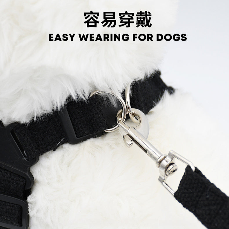 Soft PU Leather Dog Pet Comfortable No Choking Harness Leash Set