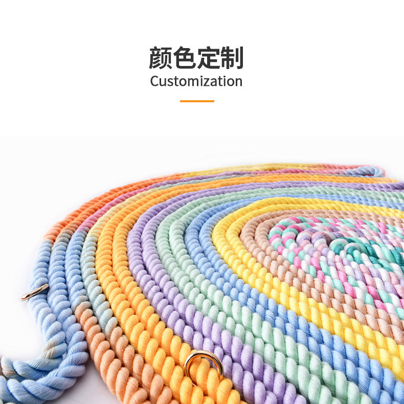 Woven Cotton Multi-functional Waist Pet Double Leash P-Type Collar