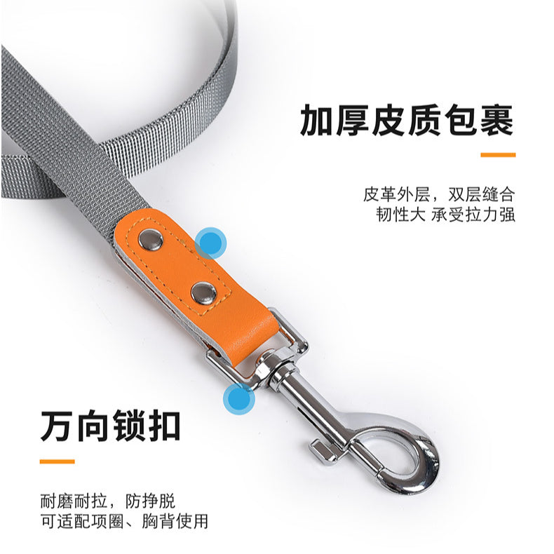 Comfortable Fit Nylon Leather No Choking Pet Harness Leash Set