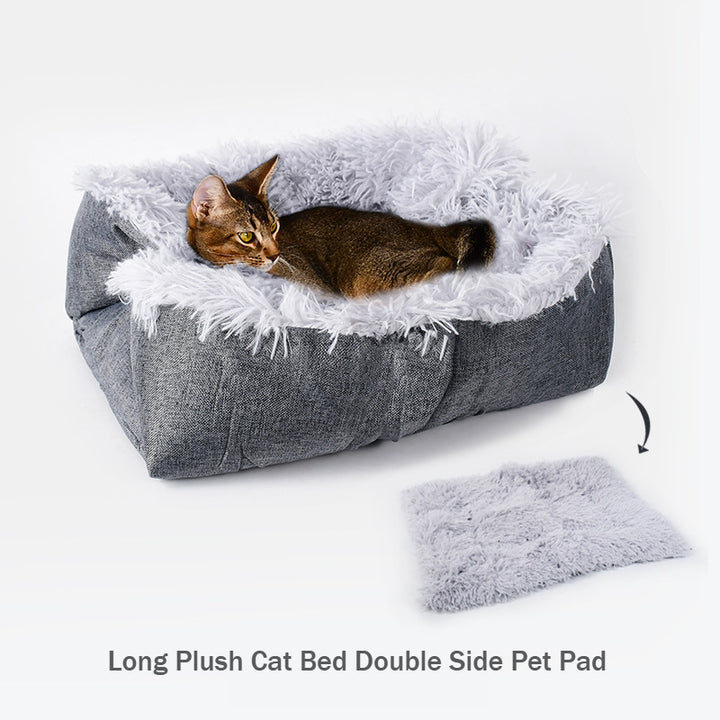 Warm Soft Long Plush Comfortable Cat Bed Double Side Pet Pad