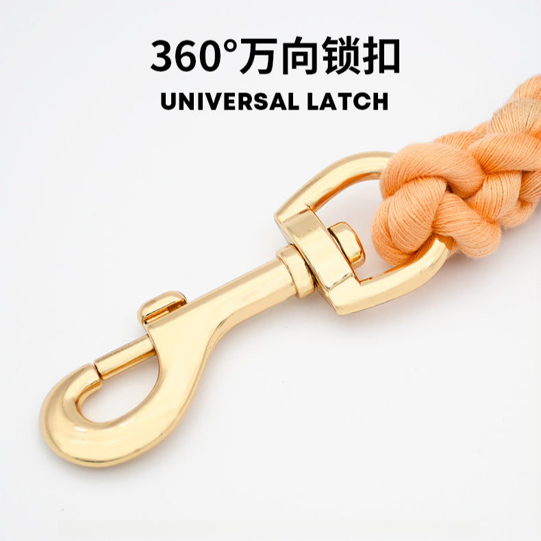 Woven Cotton Rope Close-fitting Short Anti-Pull Leash Collar Set