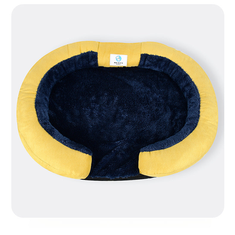 Oval Warm Soft Plush ECO PU Leather Comfortable Cat Bed Pet Pad