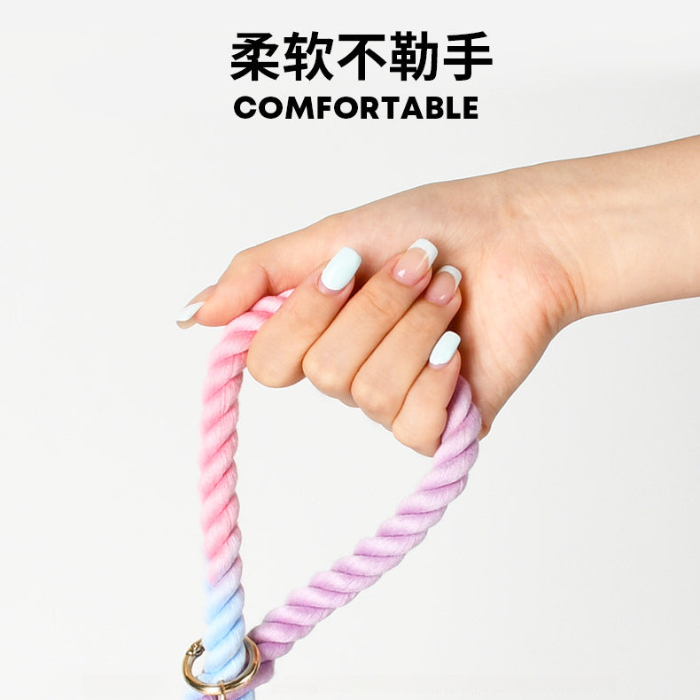 Woven Cotton Rope Close-fitting Short Anti-Pull Leash Collar Set