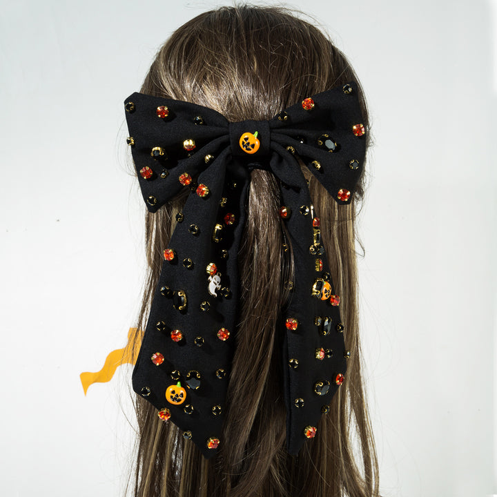 Pumpkin Ghost Fabric Bows Halloween Hair Clip Hair Accessories Wholesale