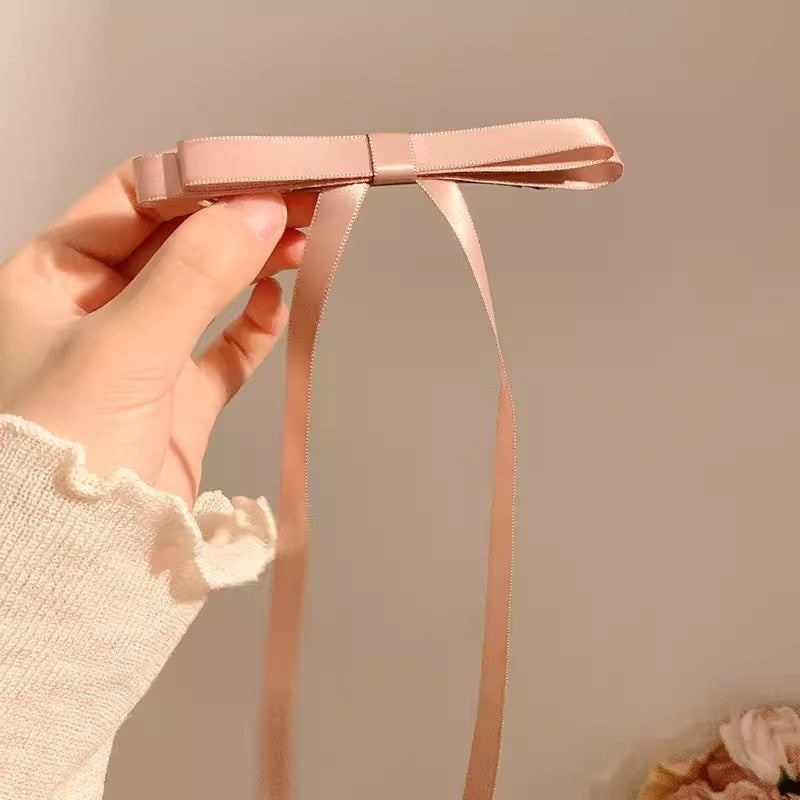 Cute Pink Bow Streamer Spring Hair Clip Hair Accessories Wholesale