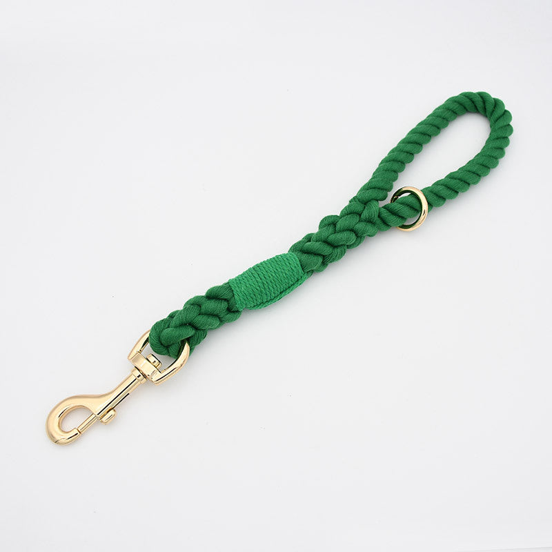 Woven Cotton Rope Close-fitting Short Anti-Pull Leash Collar Set