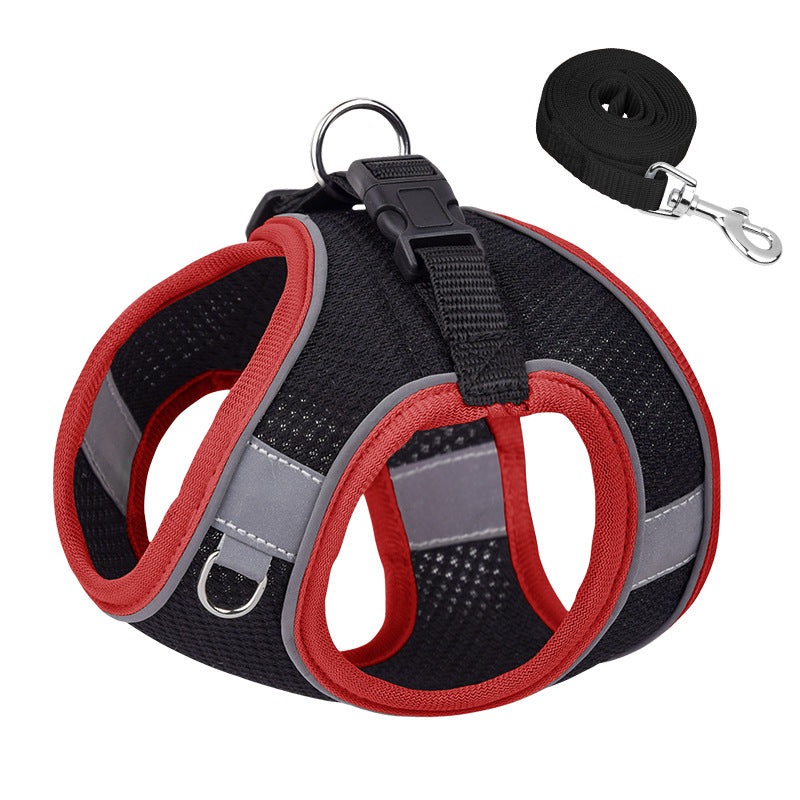 Breathable Mesh Series Reflective Vest Pet Dog Harness Leash Set