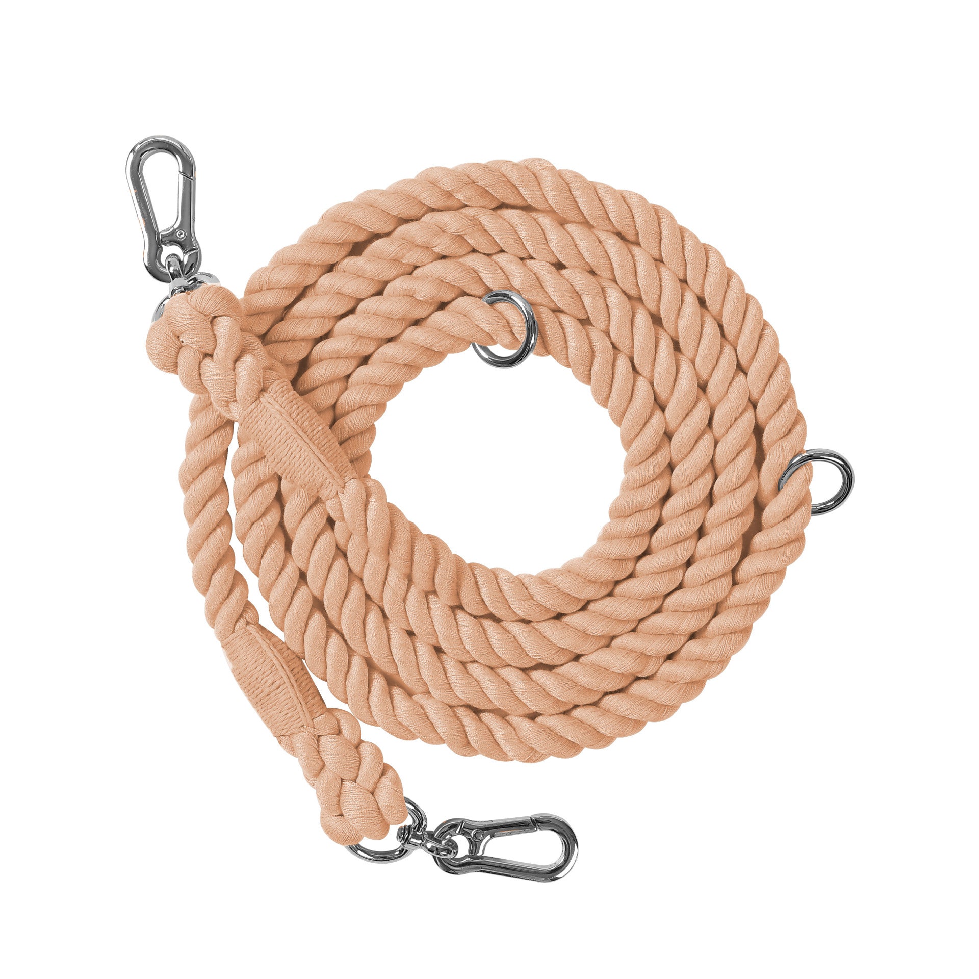 Woven Cotton Rope Multi-functional Pet Double Leash Waist Runing Leash