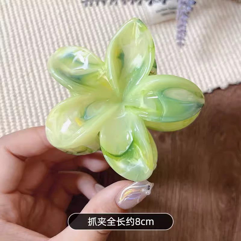 Smudge Resin Flower Updo Grab Clip Hair Claw Hair Accessories Wholesale
