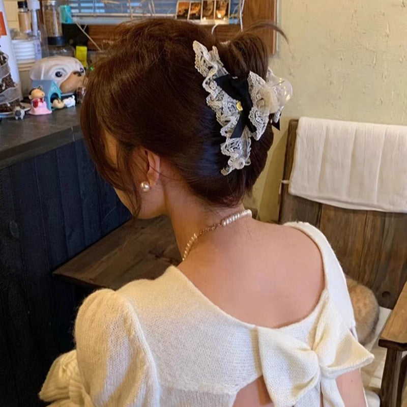 Lace Pearl Flower Hair Claw Clip Hair Scrunchies Hair Accessories Wholesale
