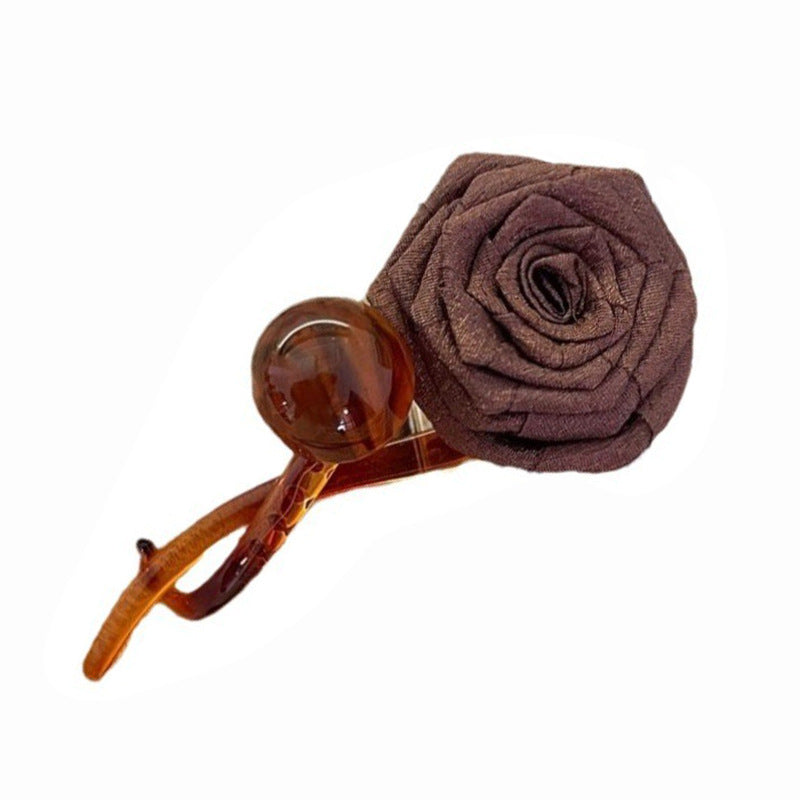 Fabric Dried Rose Bead Hair Clip Twist Clip Hair Accessories Wholesale