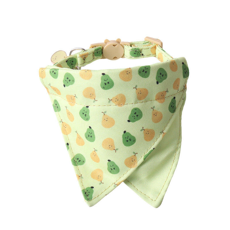 Fruits Pendant Double Side Triangle Towel Saliva Pet Bib Collar