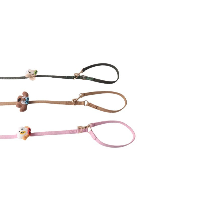 Cute Doll Denim Comfortable Pet Dog No Choking Harness Leash Set