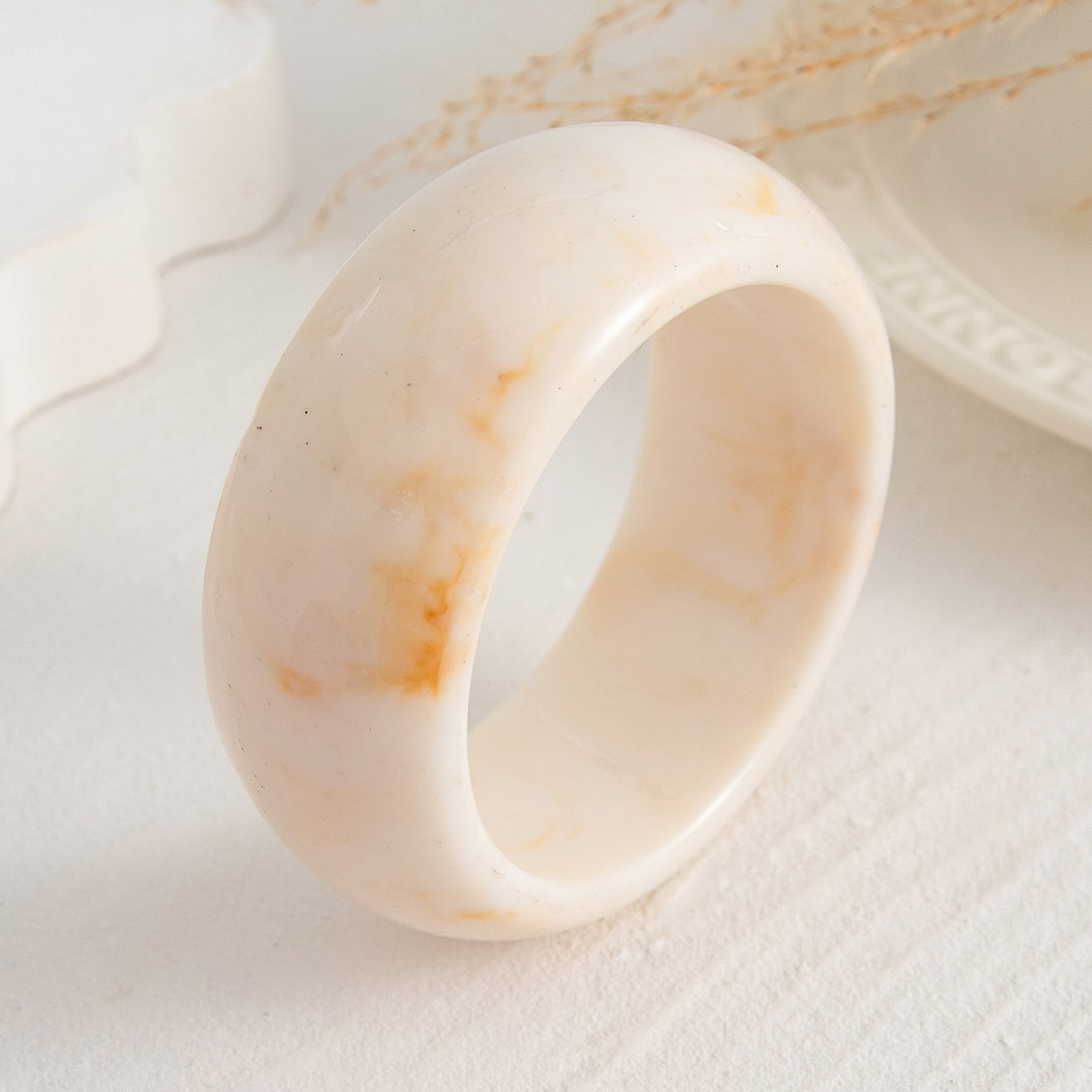 Translucent Glossy Acrylic Thick Round Bangle Bracelet Jewelry
