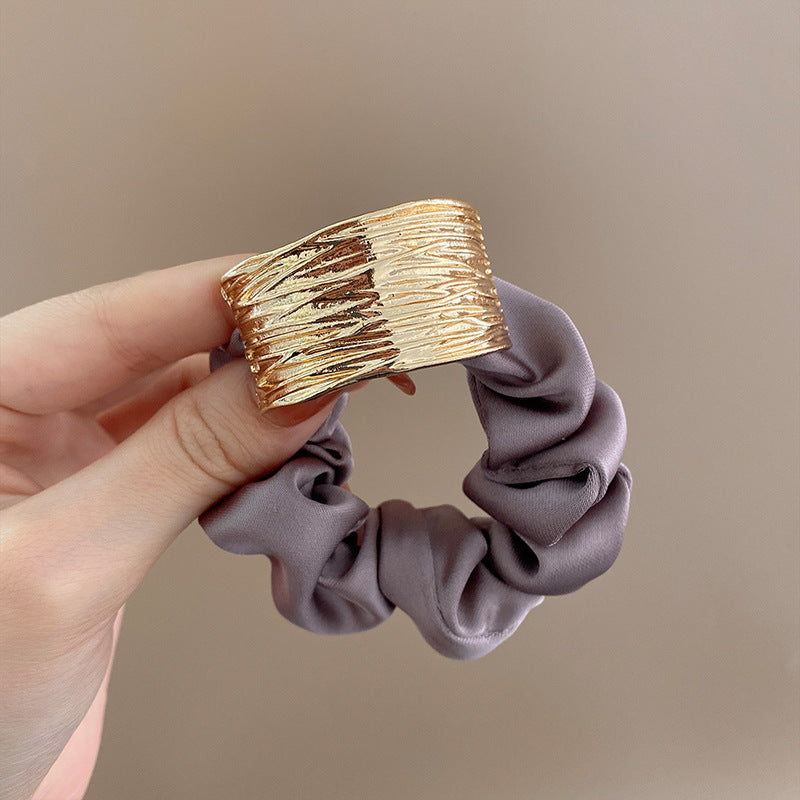 Simple Curve Alloy Fabric Hair Scrunchies New Hair Accessories Wholesale