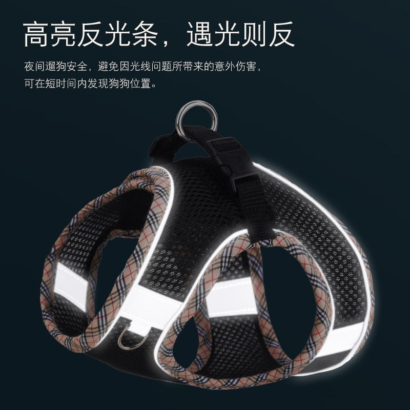 Breathable Mesh Reflective Adjustable Pet Dog Harness Leash Set