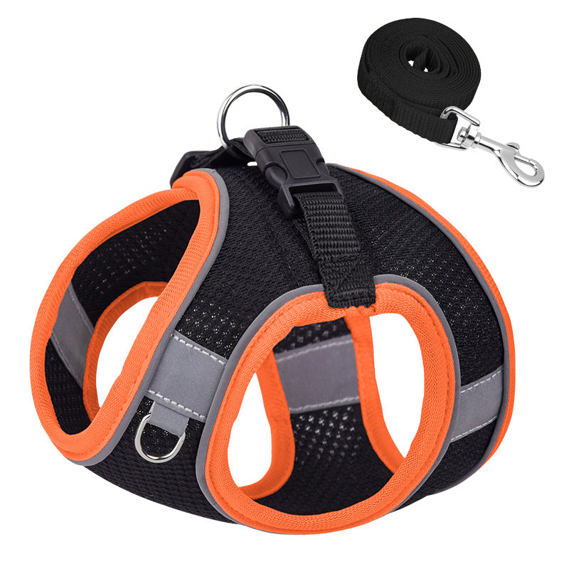 Breathable Mesh Series Reflective Vest Pet Dog Harness Leash Set