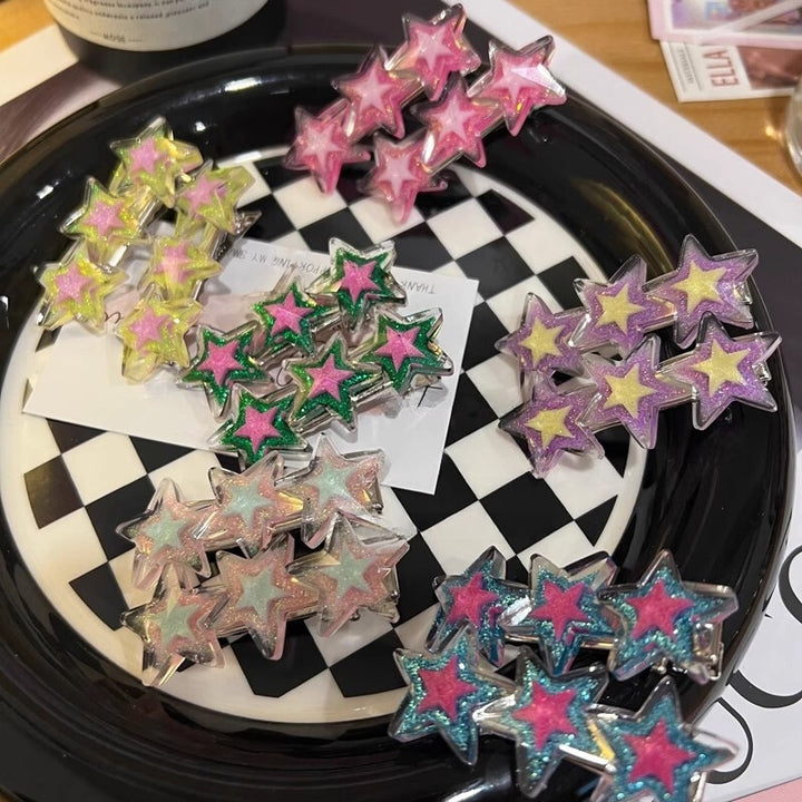 Shining Stars Side Bangs Duckbill Hair Clip Girl Hair Accessories Wholesale