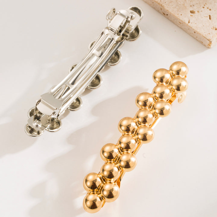 High-gloss Twist and Round Bead Spring Hair Clip Hair Accessories Wholesale