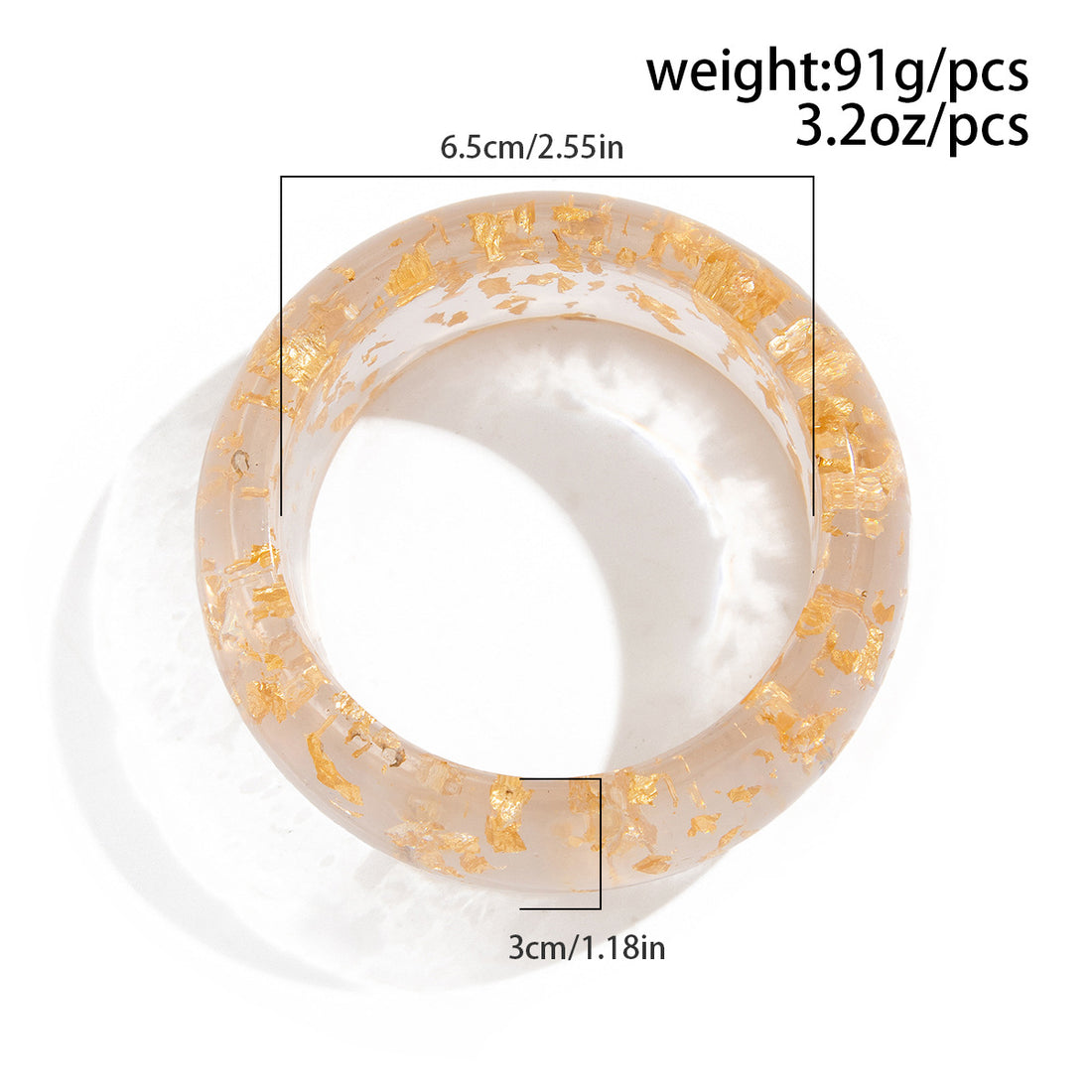 Translucent Glossy Acrylic Thick Round Bangle Bracelet Jewelry