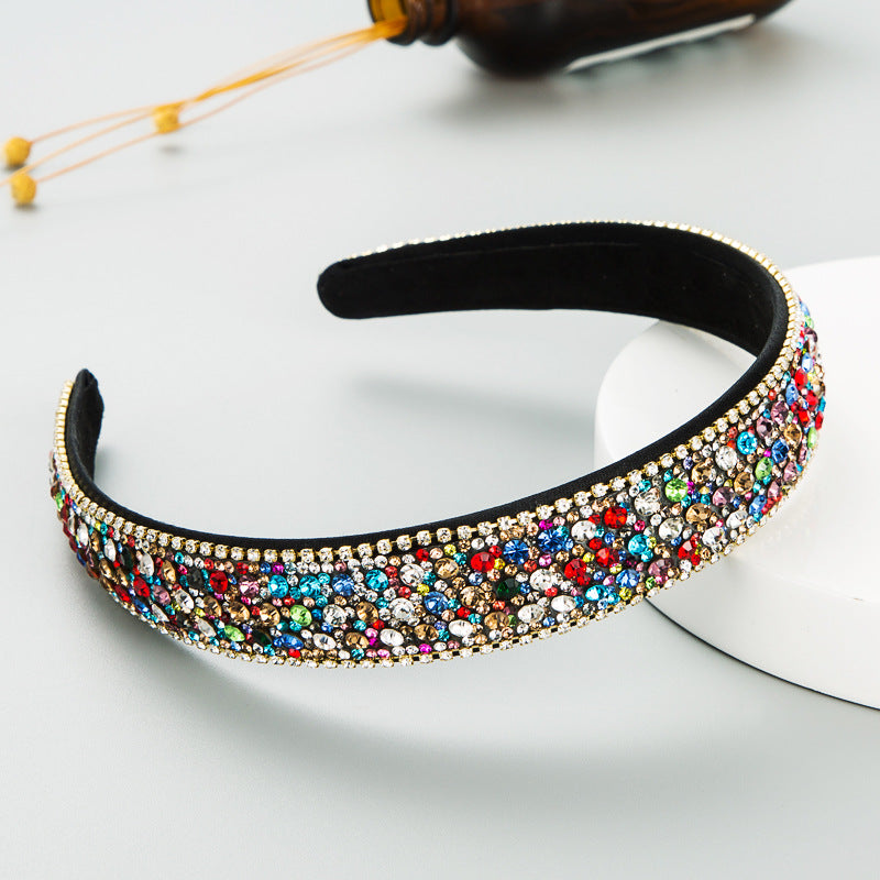 Colorfull Luxury Rhinestone Non-slip Headband Hair Accessories Wholesale