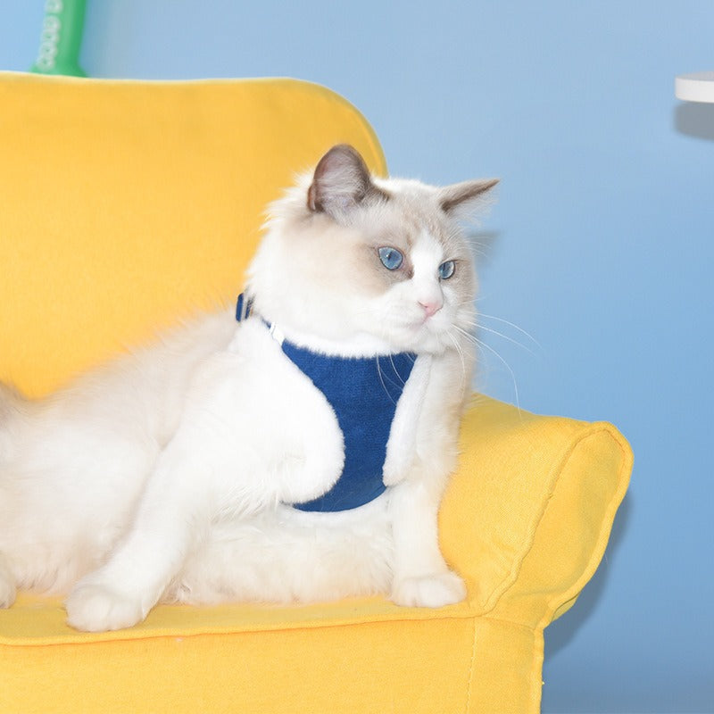 Warm Comfortable Velvet Adjustable Pet Dog Harness Leash Set